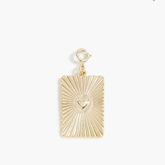 J. Crew Gold Rectangular Heart Charm Large tag charm - Picture 1 of 3
